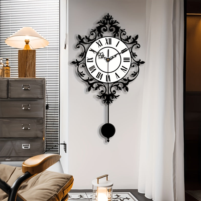 Horloge murale en acrylique, irrégulière, allure rétro — détail de la matière : acrylique