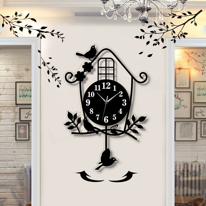 Horloge murale en acrylique, irrégulière, esprit nordique, vue d'ensemble
