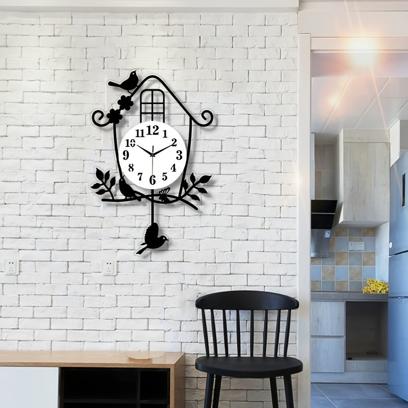 Horloge murale en acrylique, irrégulière, esprit nordique, gros plan