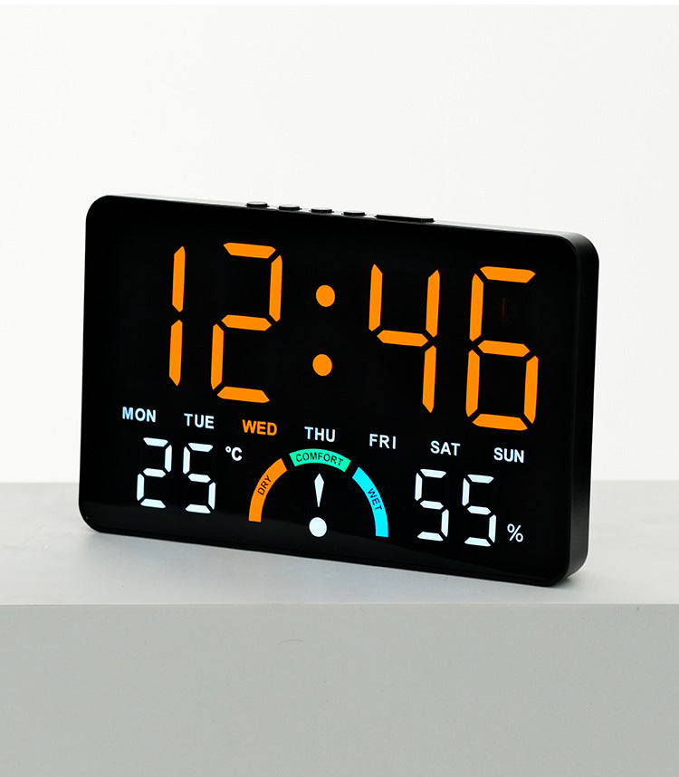 Horloge murale en plastique, carrée, affichage LED, détail de la finition