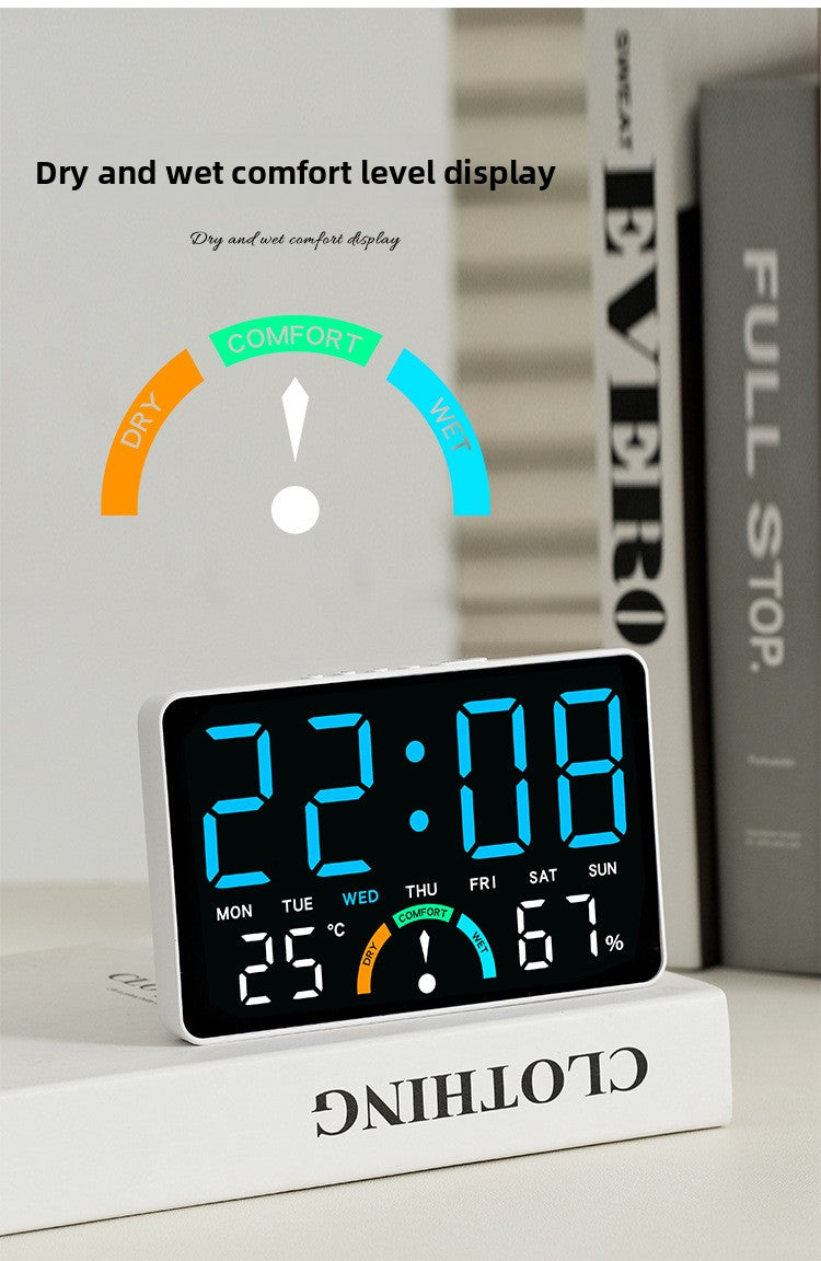 Horloge murale en plastique, carrée, affichage LED, autre angle