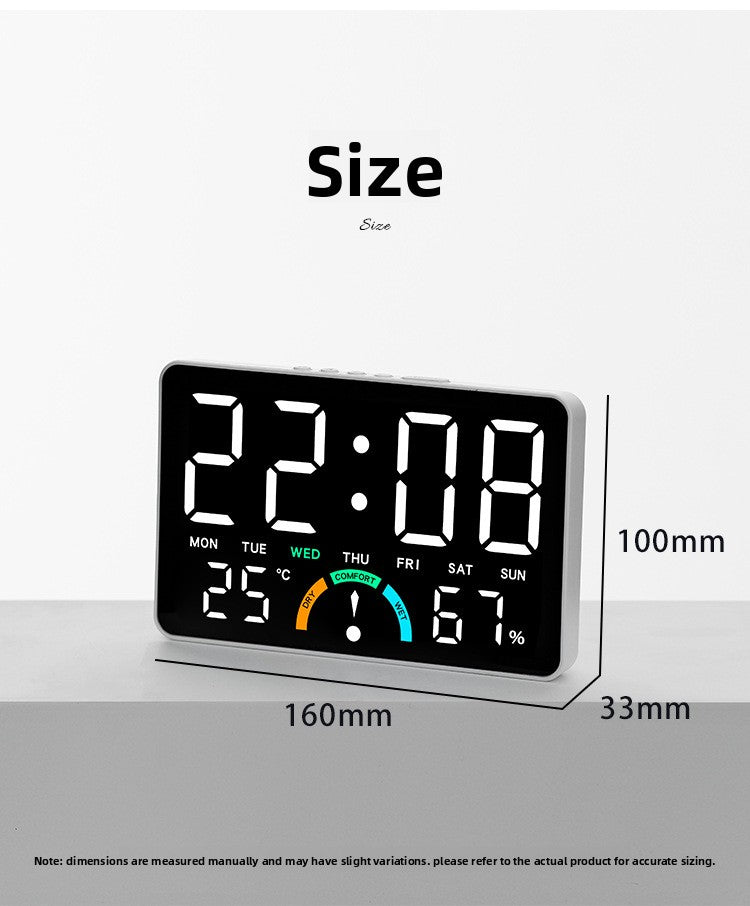 Horloge murale en plastique, carrée, affichage LED, gros plan