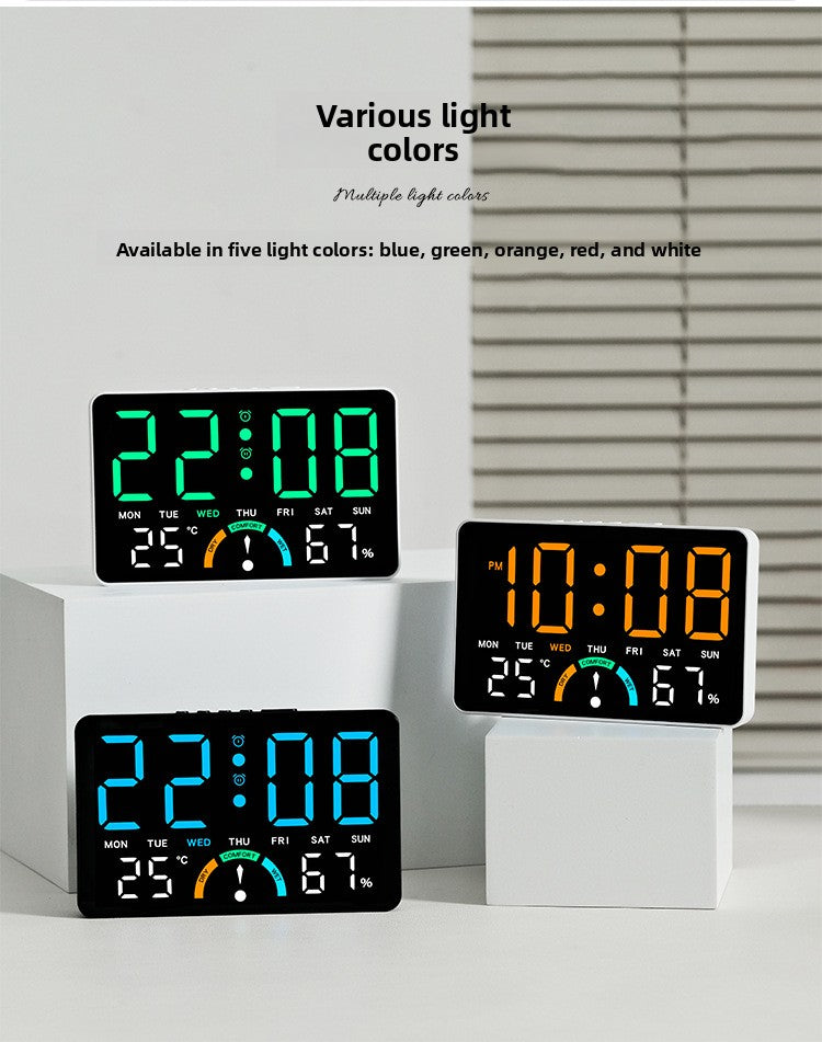 Horloge murale en plastique, carrée, affichage LED, mise en situation