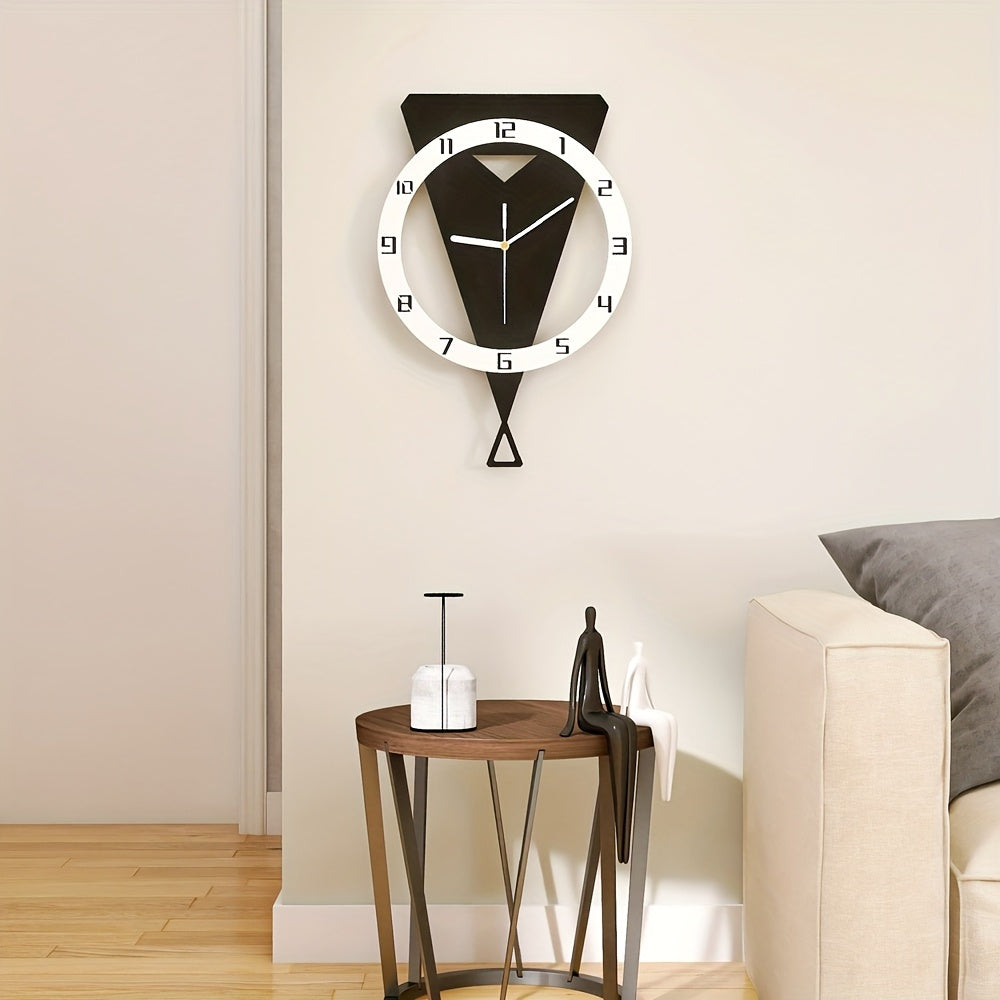 Horloge murale en acrylique, irrégulière, mouvement à quartz, vue d'ensemble