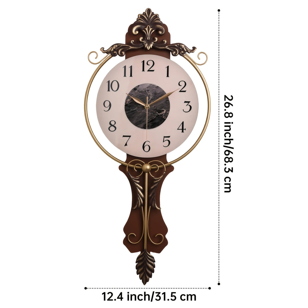 Horloge murale en fer, irrégulière, allure rétro, autre angle