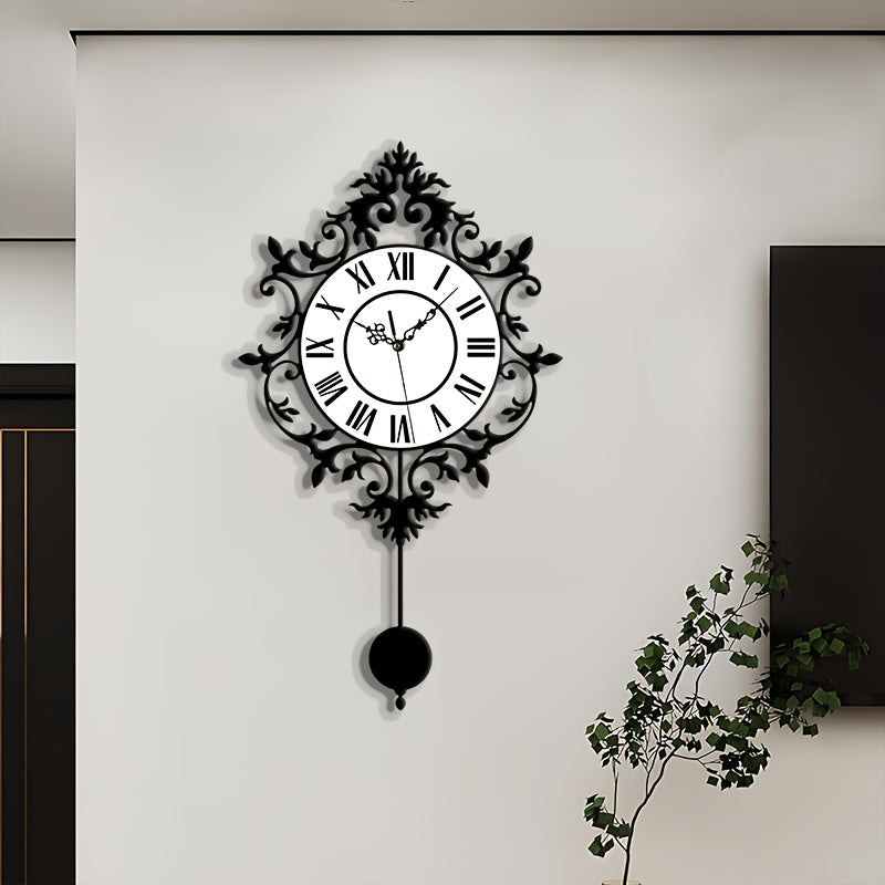 Horloge murale en acrylique, irrégulière, allure rétro, autre angle