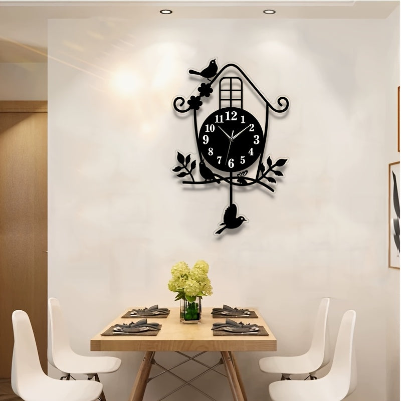 Horloge murale en acrylique, irrégulière, esprit nordique, vue de dos