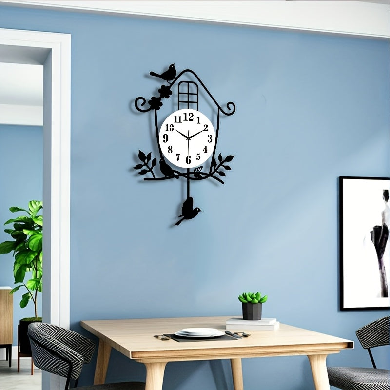 Horloge murale en acrylique, irrégulière, esprit nordique, détail de la finition