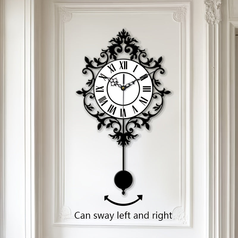 Horloge murale en acrylique, irrégulière, allure rétro, vue d'ensemble