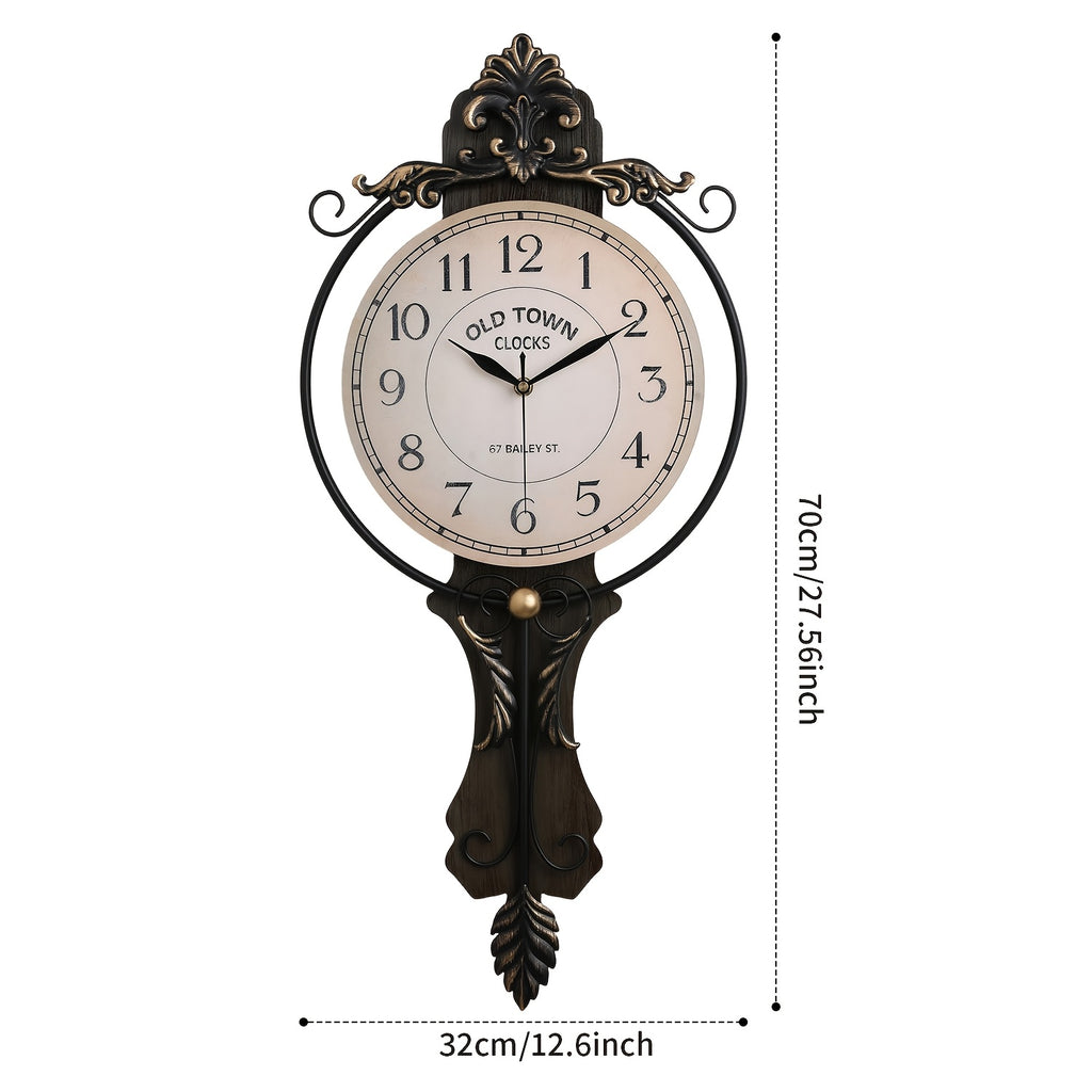 Horloge murale en fer, irrégulière, allure rétro, visuel produit