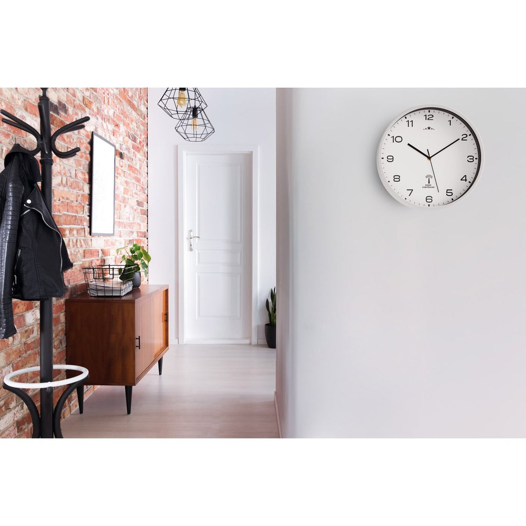 Horloge murale 31 cm annoncée sans tic-tac, cerclage argenté