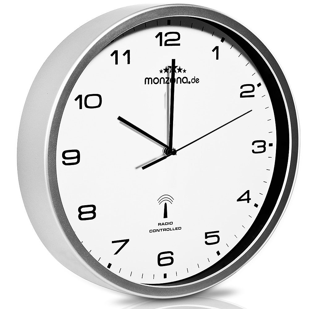 Horloge murale 31 cm annoncée sans tic-tac, cerclage argenté