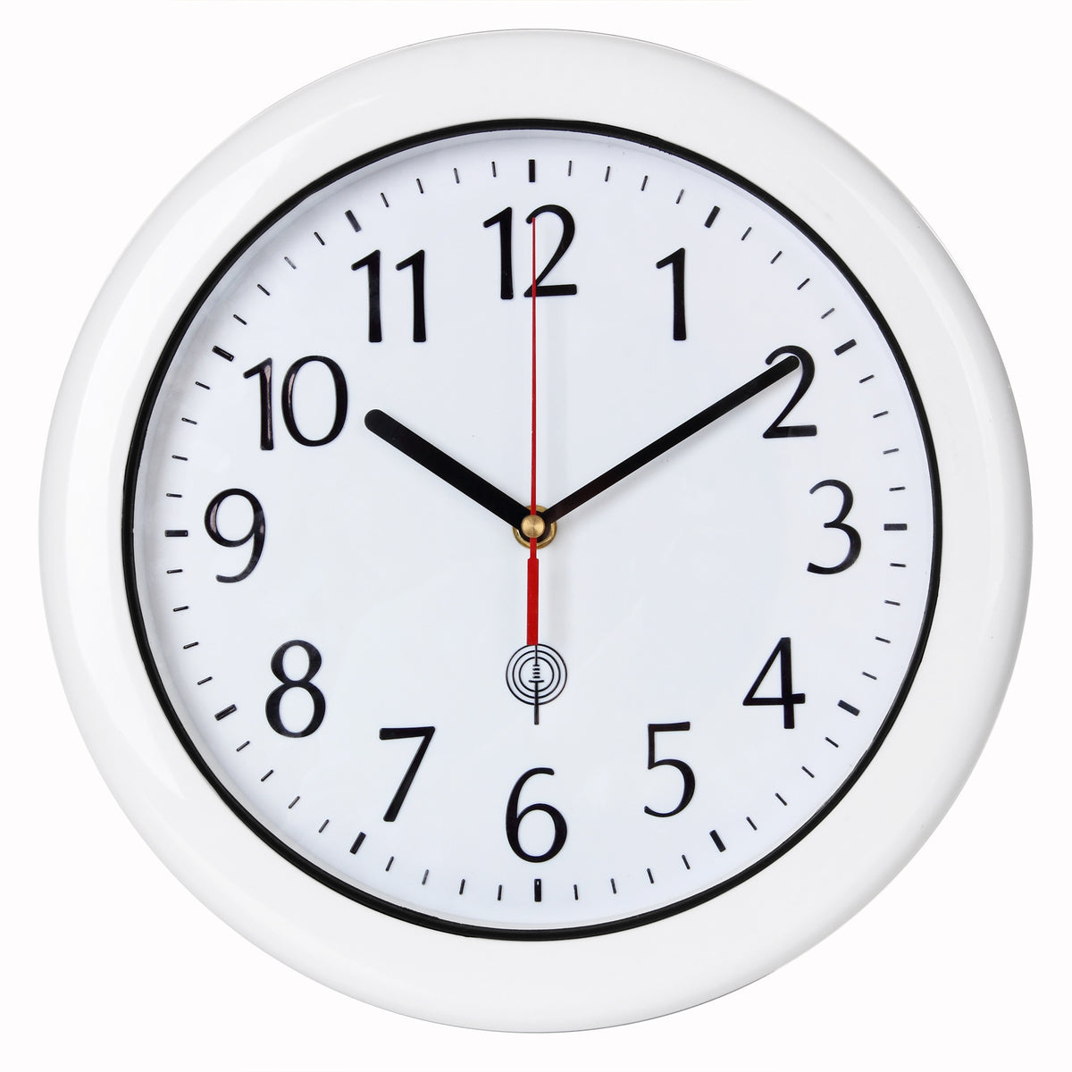 Horloge murale blanche 30 cm, mise à l'heure radio-pilotée