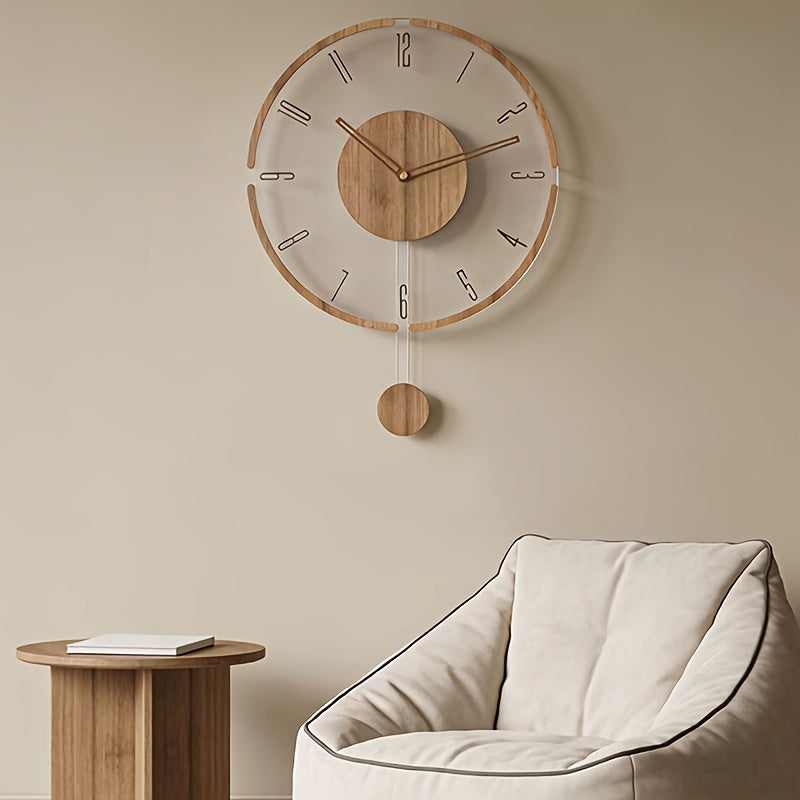 Horloge murale à couronne noyer et cadran au choix, 30 cm