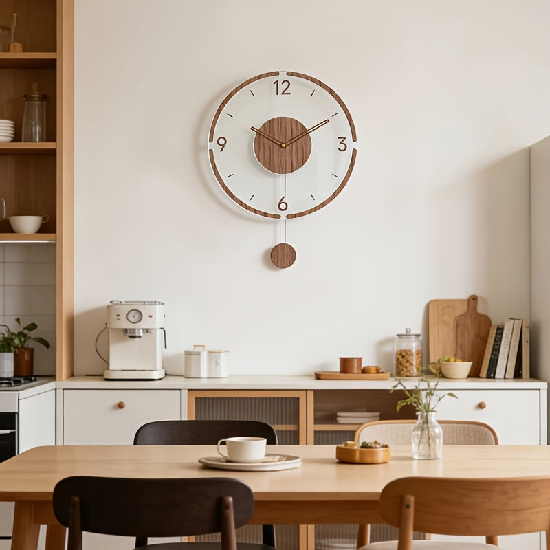 Horloge murale à couronne noyer et cadran au choix, 30 cm