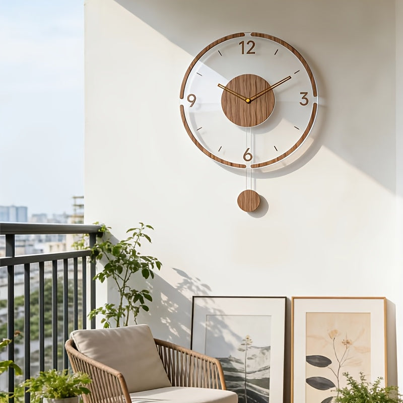 Horloge murale à couronne noyer et cadran au choix, 30 cm