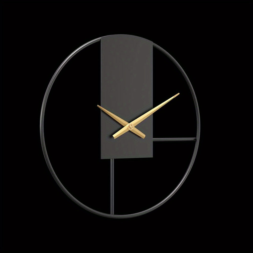 Horloge murale design en métal noir 40 cm, cadran sans chiffres
