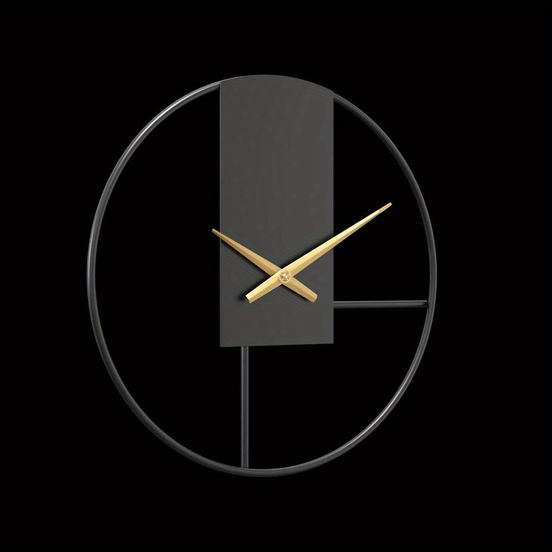 Horloge murale design en métal noir 40 cm, cadran sans chiffres