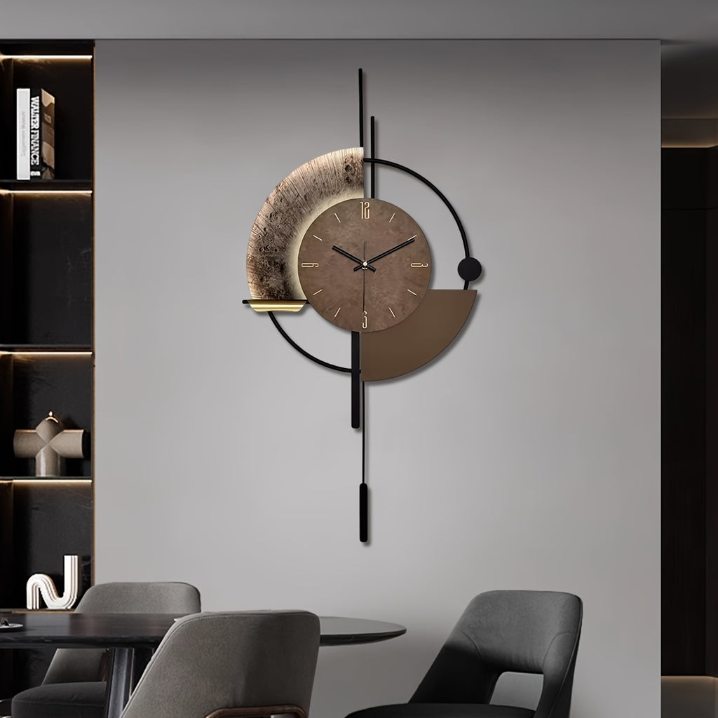 Horloge murale géante en métal et bambou, 80 cm de haut