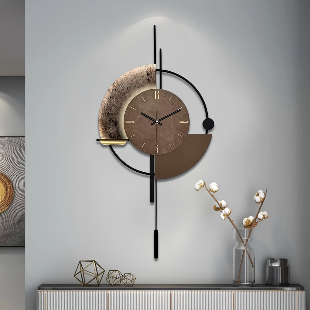 Horloge murale géante en métal et bambou, 80 cm de haut