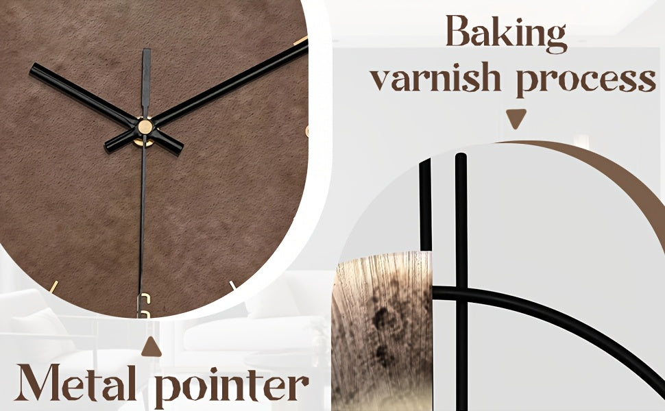 Horloge murale géante en métal et bambou, 80 cm de haut