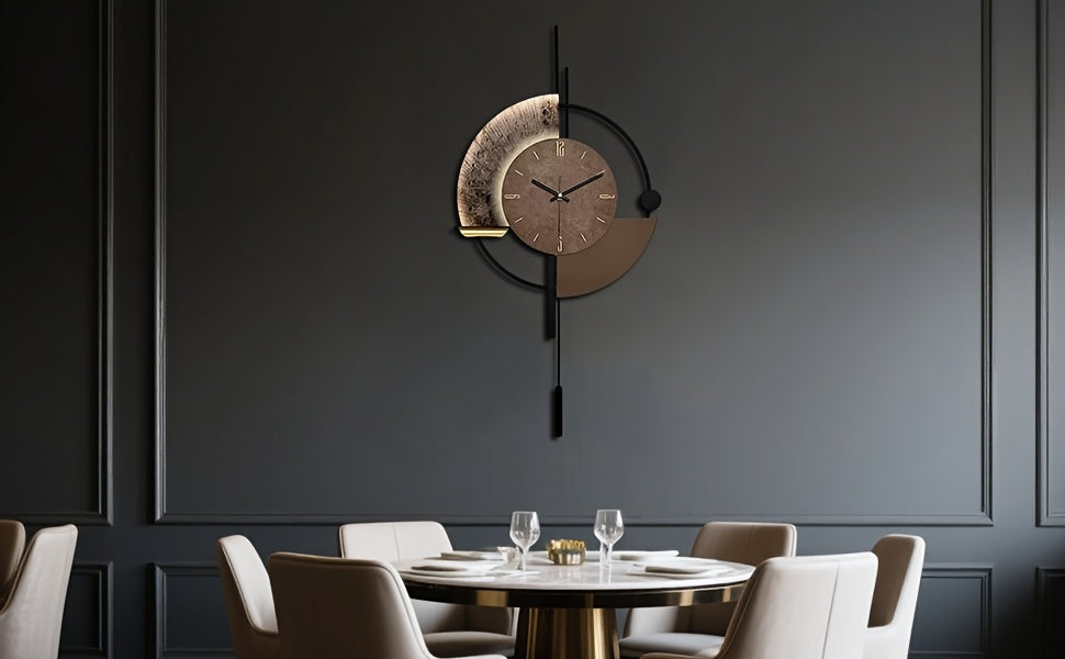 Horloge murale géante en métal et bambou, 80 cm de haut