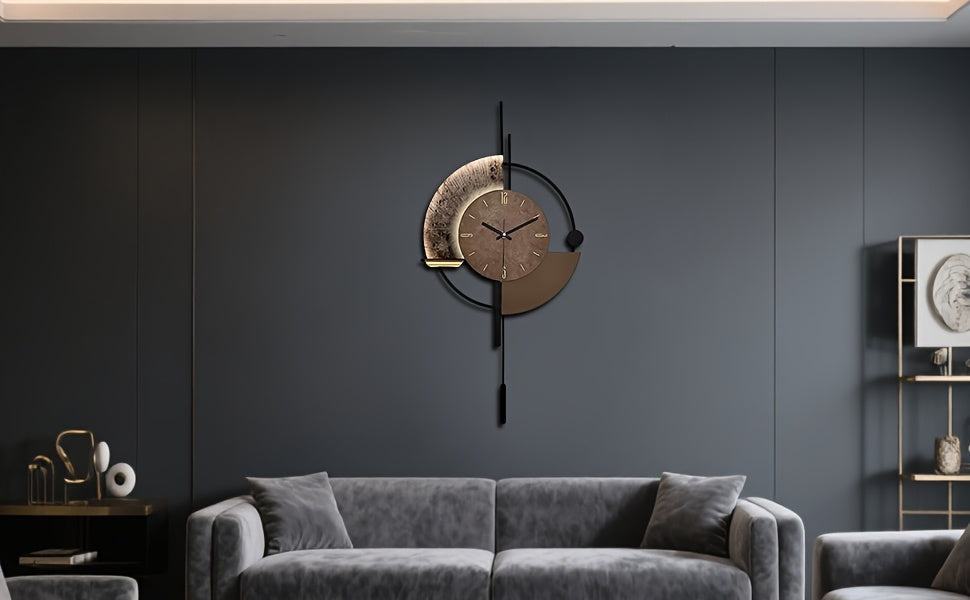 Horloge murale géante en métal et bambou, 80 cm de haut