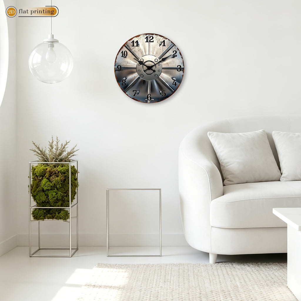 Horloge murale industrielle effet métal rouillé, 25 à 41 cm