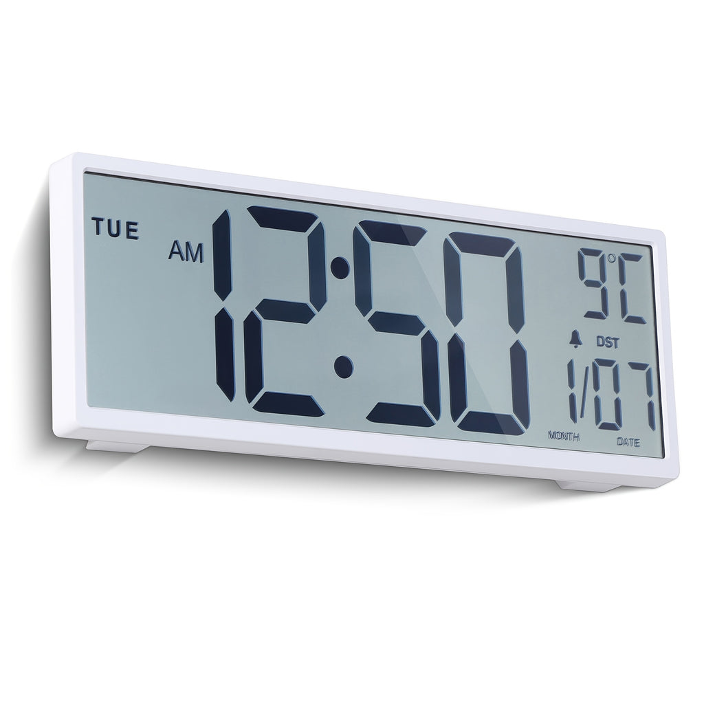 Horloge murale numérique 37 cm à écran LCD non réfléchissant