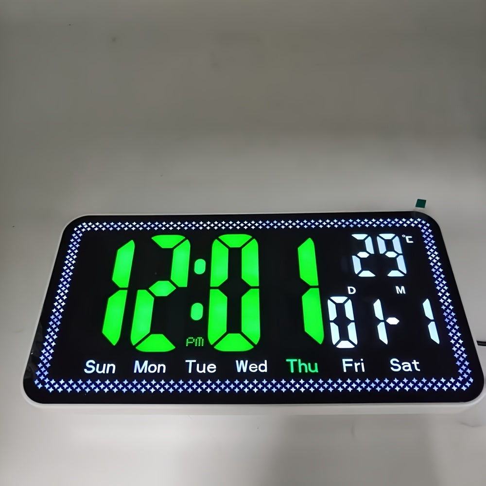 Horloge murale LED 26 cm à bordure lumineuse multicolore