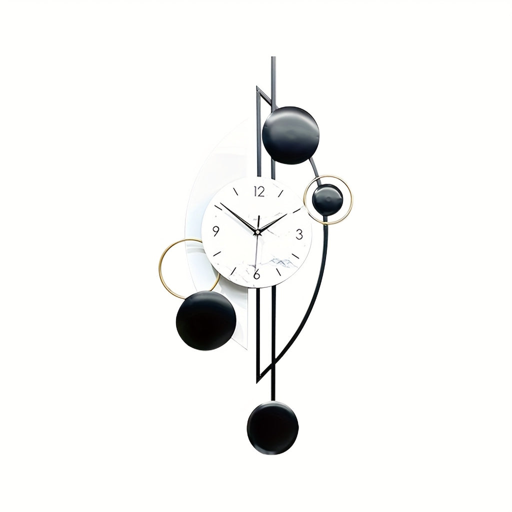 Horloge murale design noir et blanc de 78 cm, finition mate