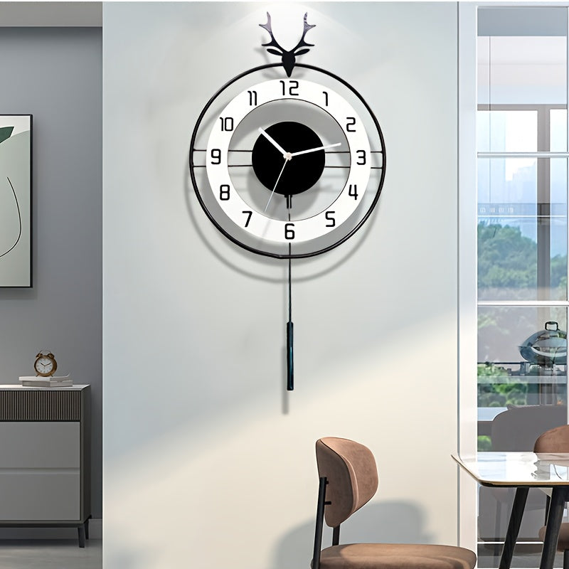 Horloge murale originale à ramure de cerf, deux formats