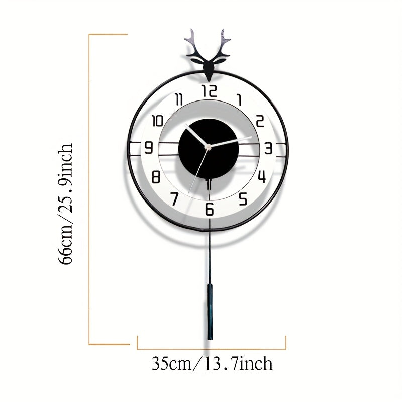 Horloge murale originale à ramure de cerf, deux formats