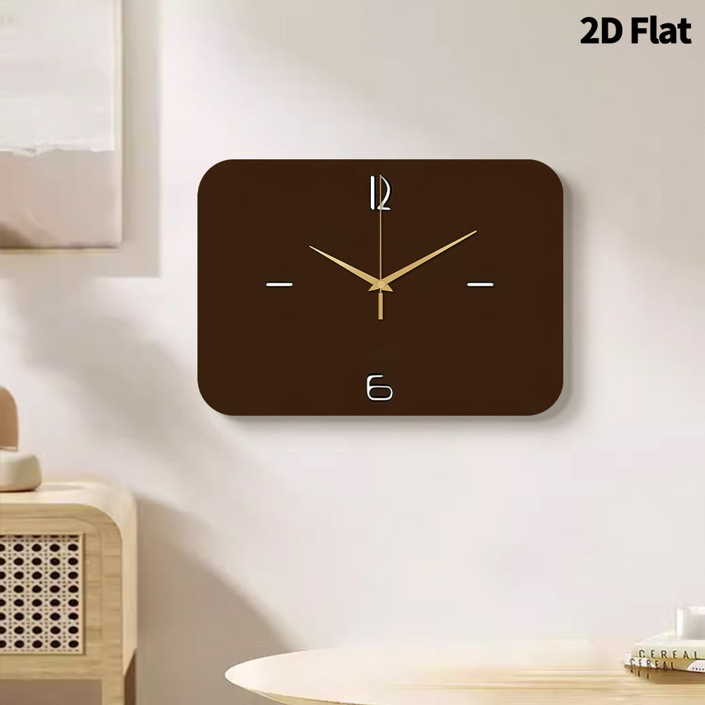 Horloge murale rectangulaire 30 x 21 cm, cadran chocolat