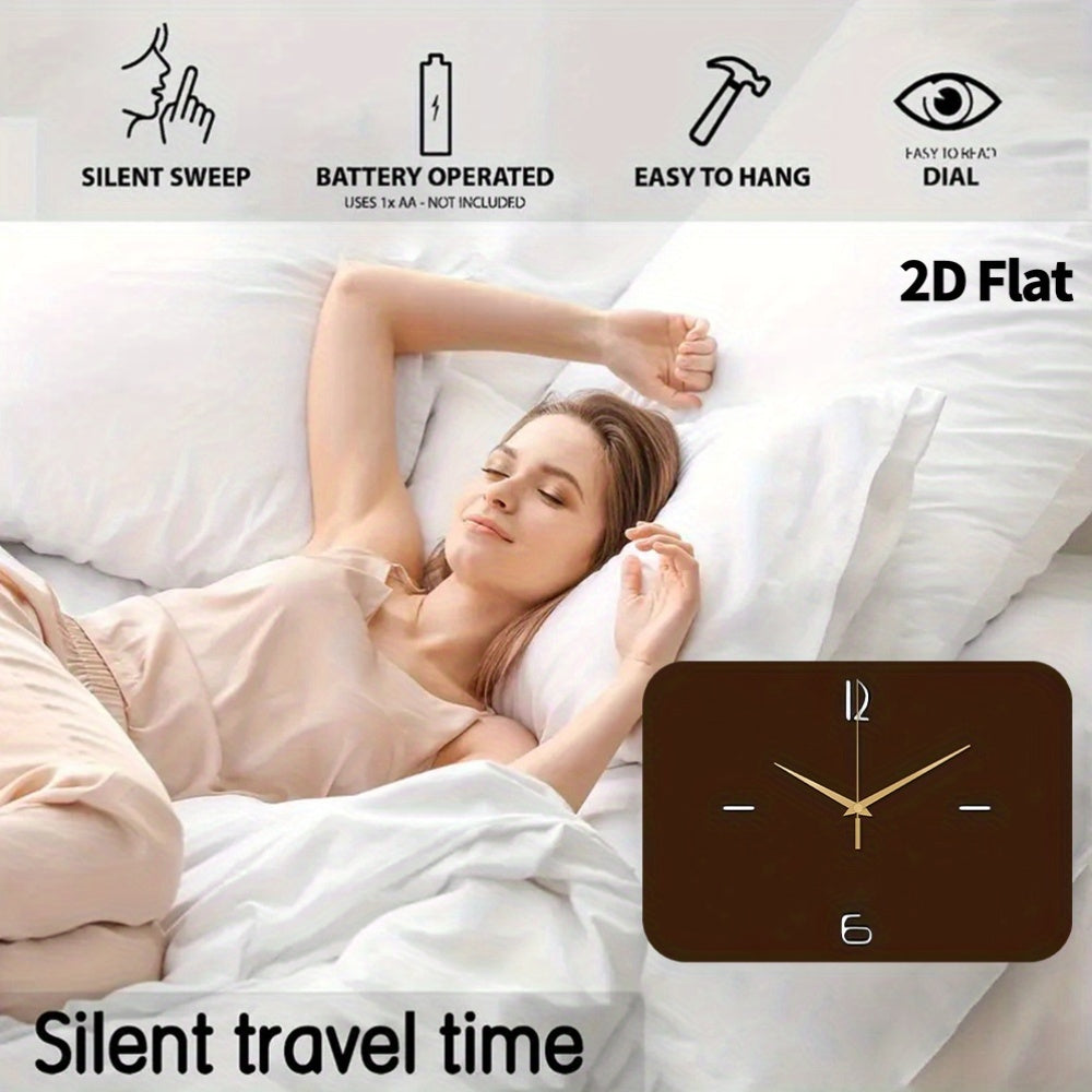 Horloge murale rectangulaire 30 x 21 cm, cadran chocolat