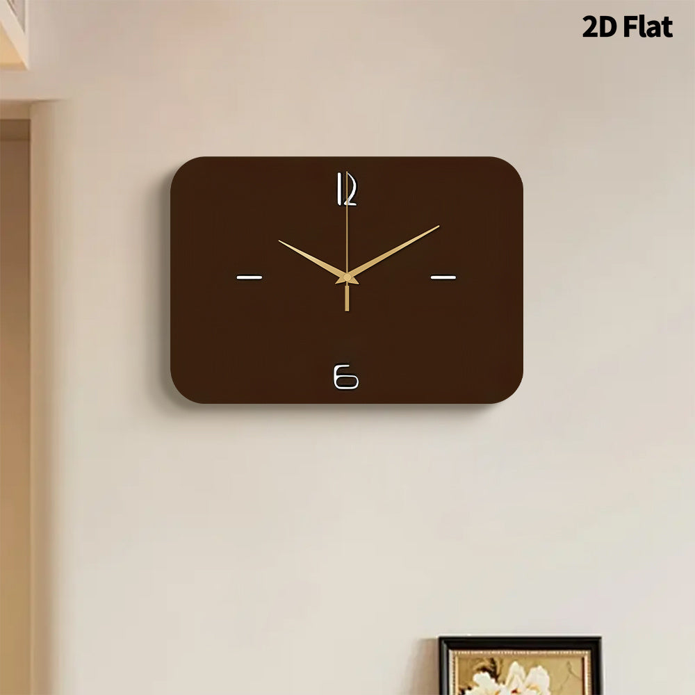 Horloge murale rectangulaire 30 x 21 cm, cadran chocolat