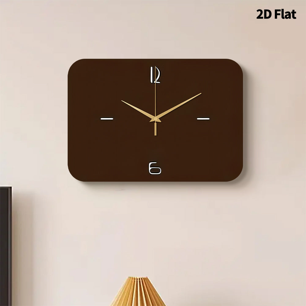 Horloge murale rectangulaire 30 x 21 cm, cadran chocolat