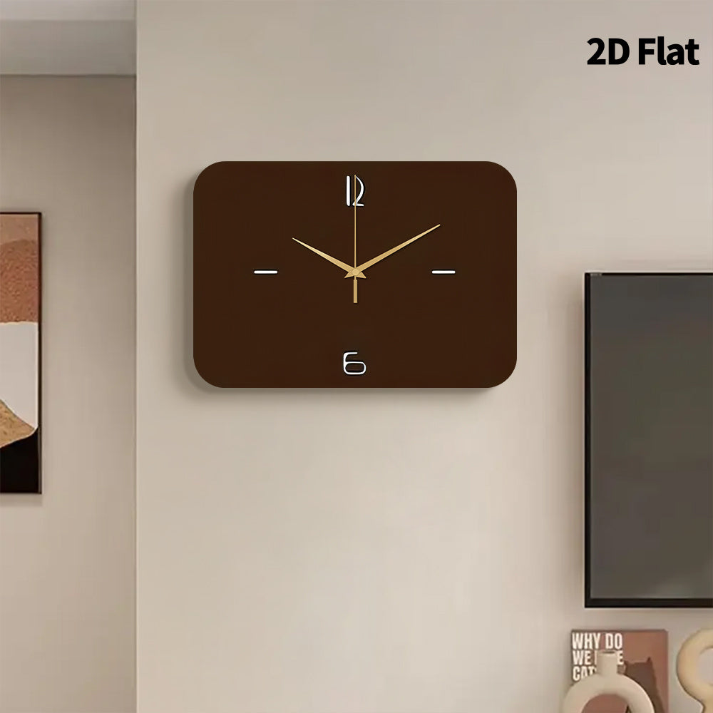 Horloge murale rectangulaire 30 x 21 cm, cadran chocolat