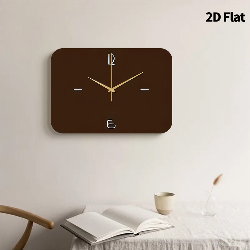 Horloge murale rectangulaire 30 x 21 cm, cadran chocolat