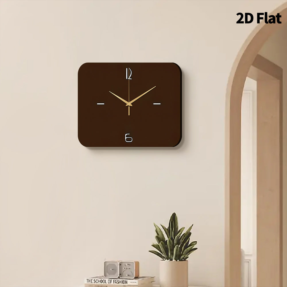 Horloge murale rectangulaire 30 x 21 cm, cadran chocolat