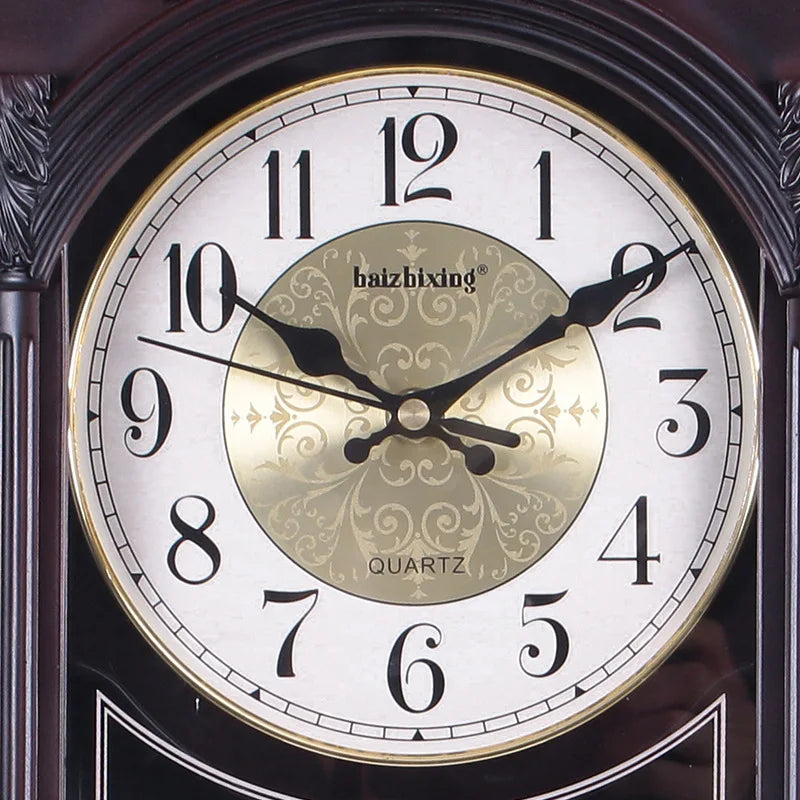 Horloge murale rétro à balancier 27 x 50 cm, 4 coffrets