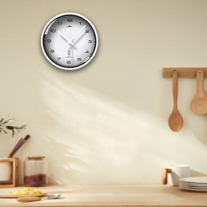 Horloge murale ronde 25 cm, cadran imprimé sous une vitre