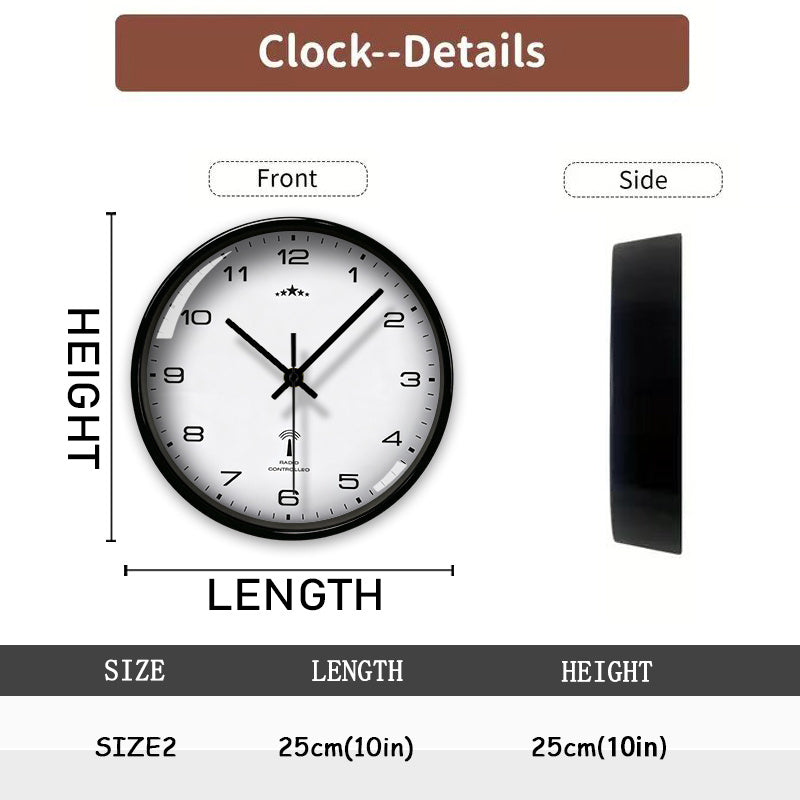 Horloge murale ronde 25 cm, cadran imprimé sous une vitre