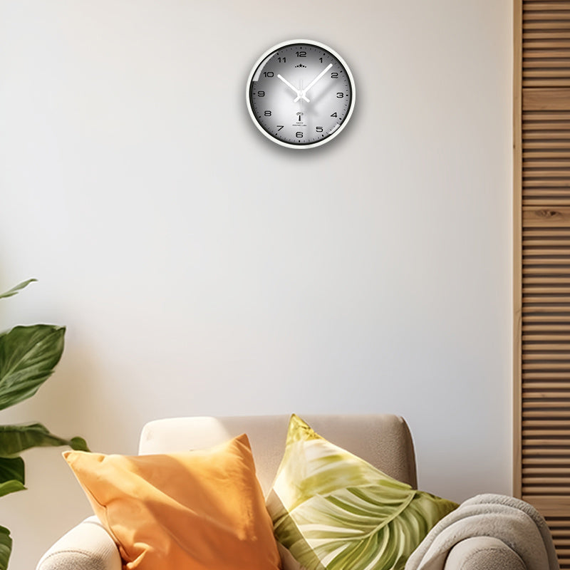 Horloge murale ronde 25 cm, cadran imprimé sous une vitre