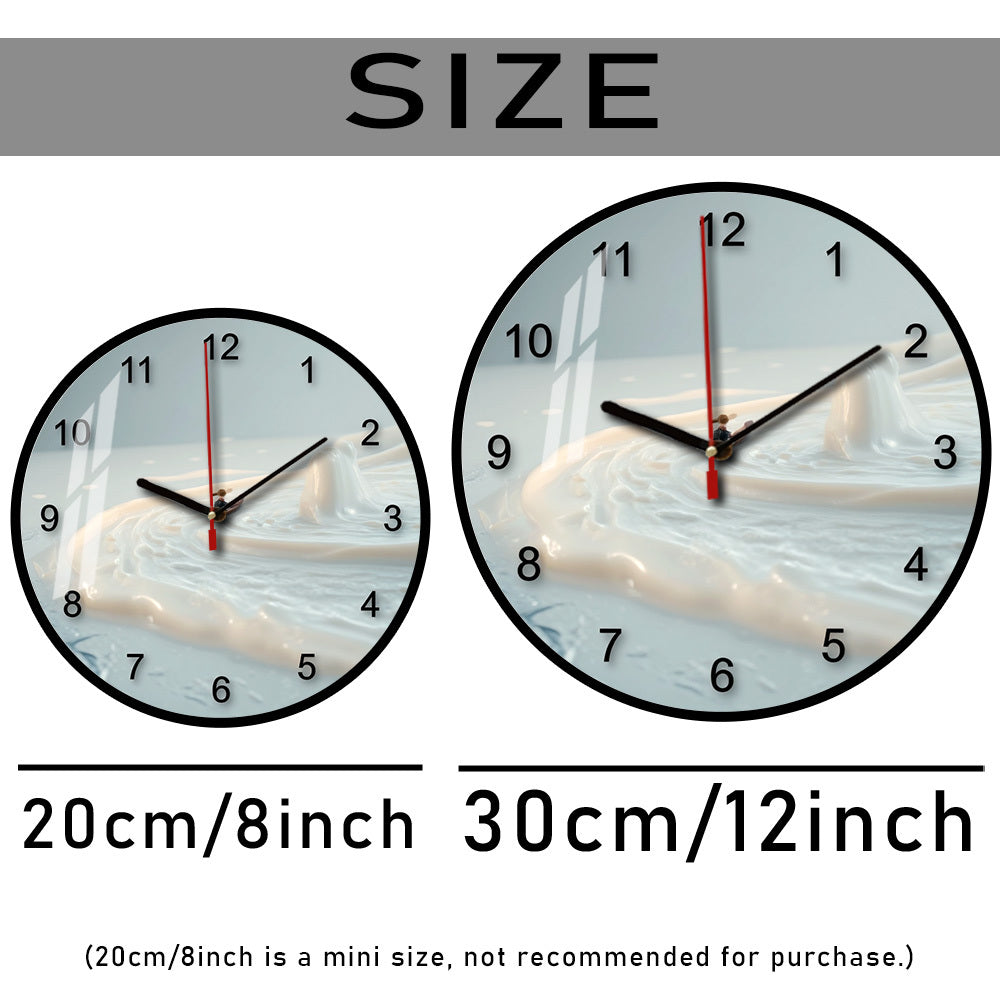 Horloge murale ronde à cadran crème effet matière douce
