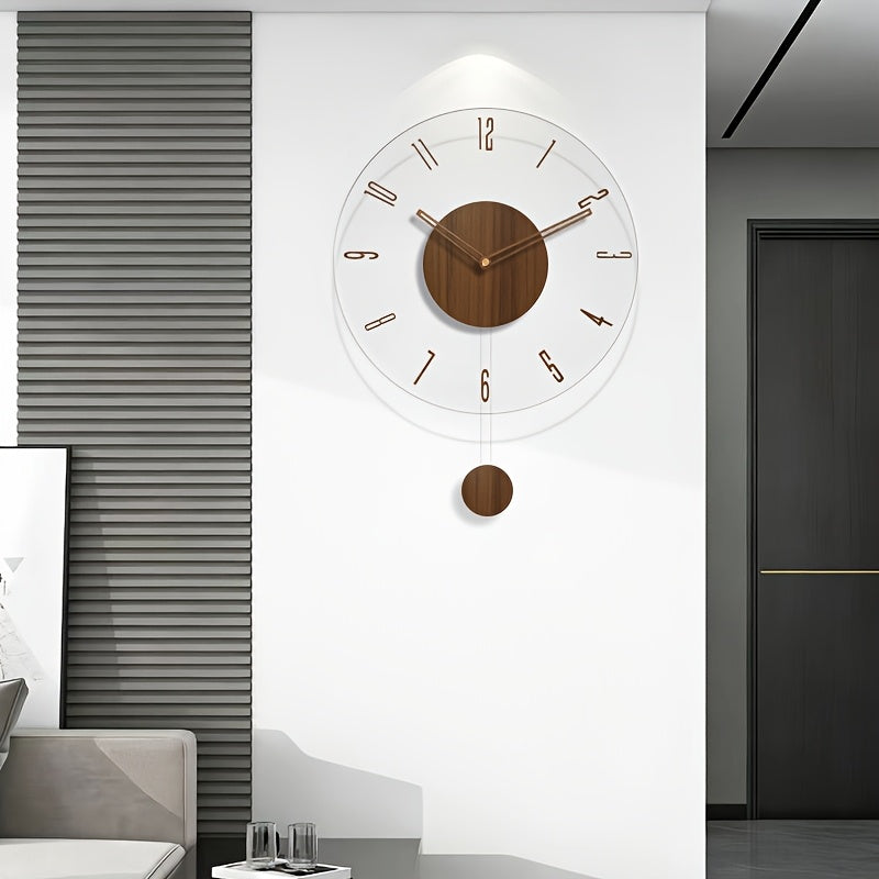 Horloge murale à chiffres flottants sur disque transparent