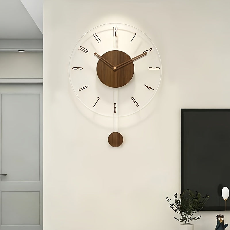 Horloge murale à chiffres flottants sur disque transparent