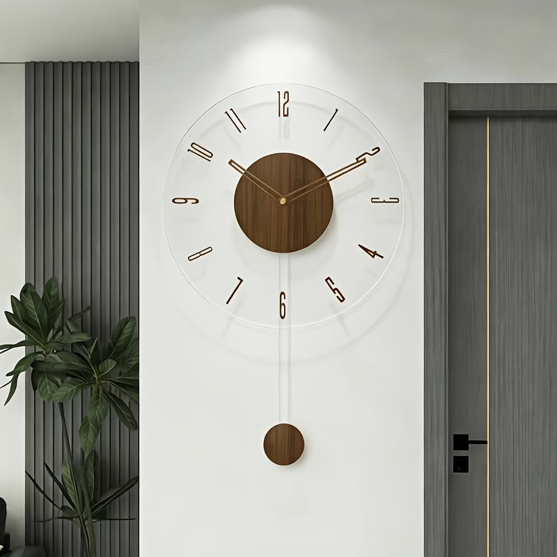 Horloge murale à chiffres flottants sur disque transparent
