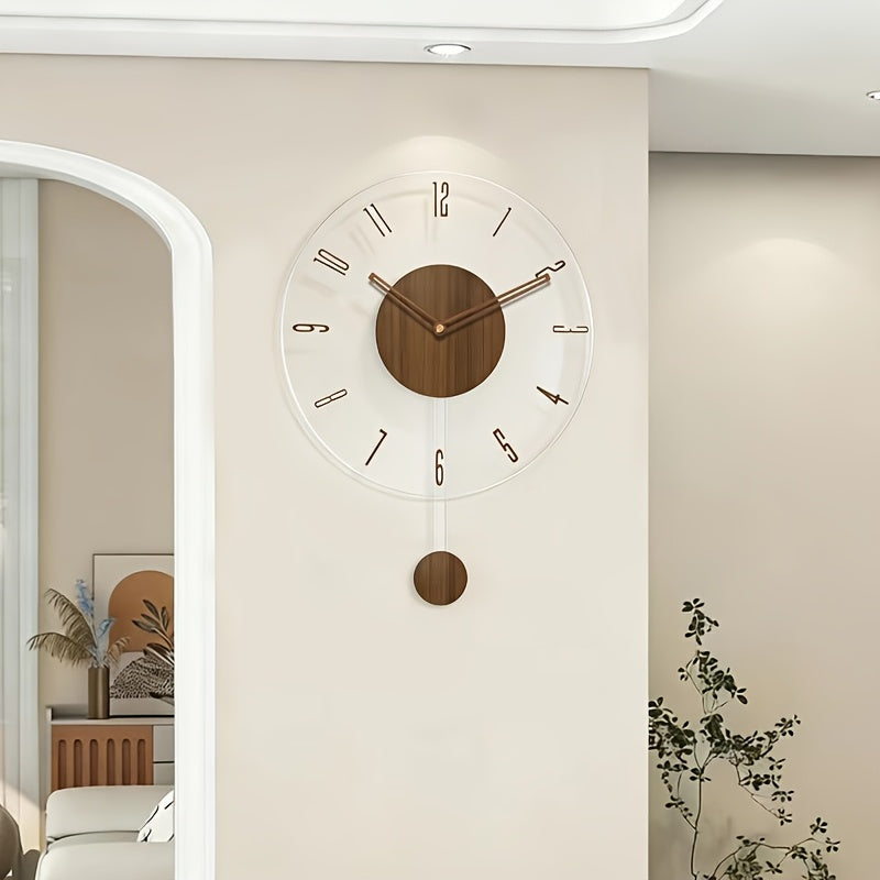 Horloge murale à chiffres flottants sur disque transparent