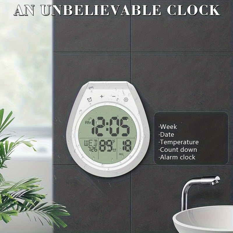 Horloge murale de salle de bain — Minuteur et thermomètre